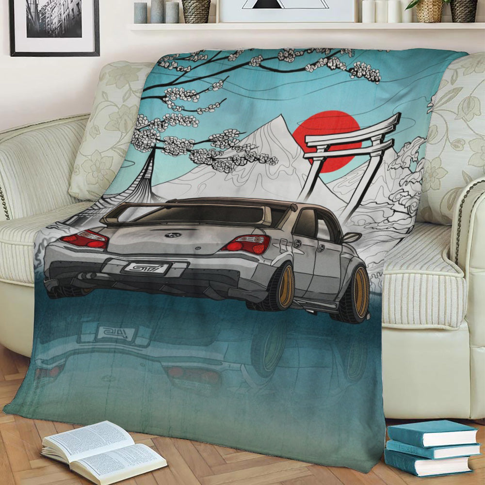 Nippon Street Car Fleece Throw Blanket