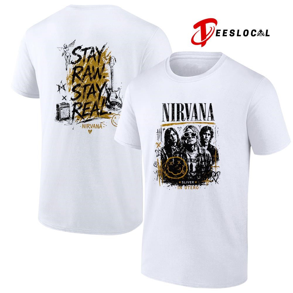 Nirvana sliver in Utero stay raw stay real graphic shirt