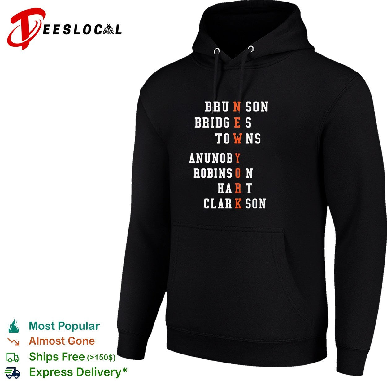 New York Knicks players names spelling NYC vertical bold text shirt