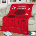 No1018 My Red Dawn minimal Fleece Throw Blanket