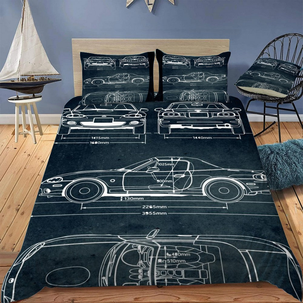 No135 Mazda MX5 Roadster Bedding Set (Duvet Cover & Pillow Shams)