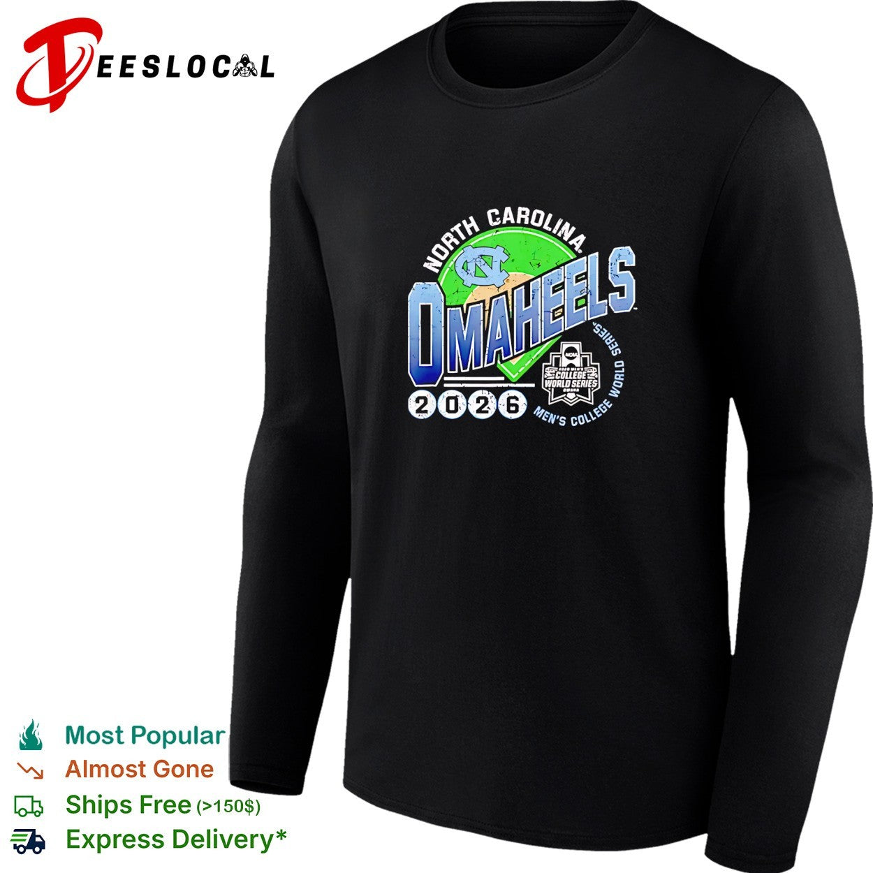 North Carolina Omaheels 2026 Men’s College World Series baseball distressed logo art shirt