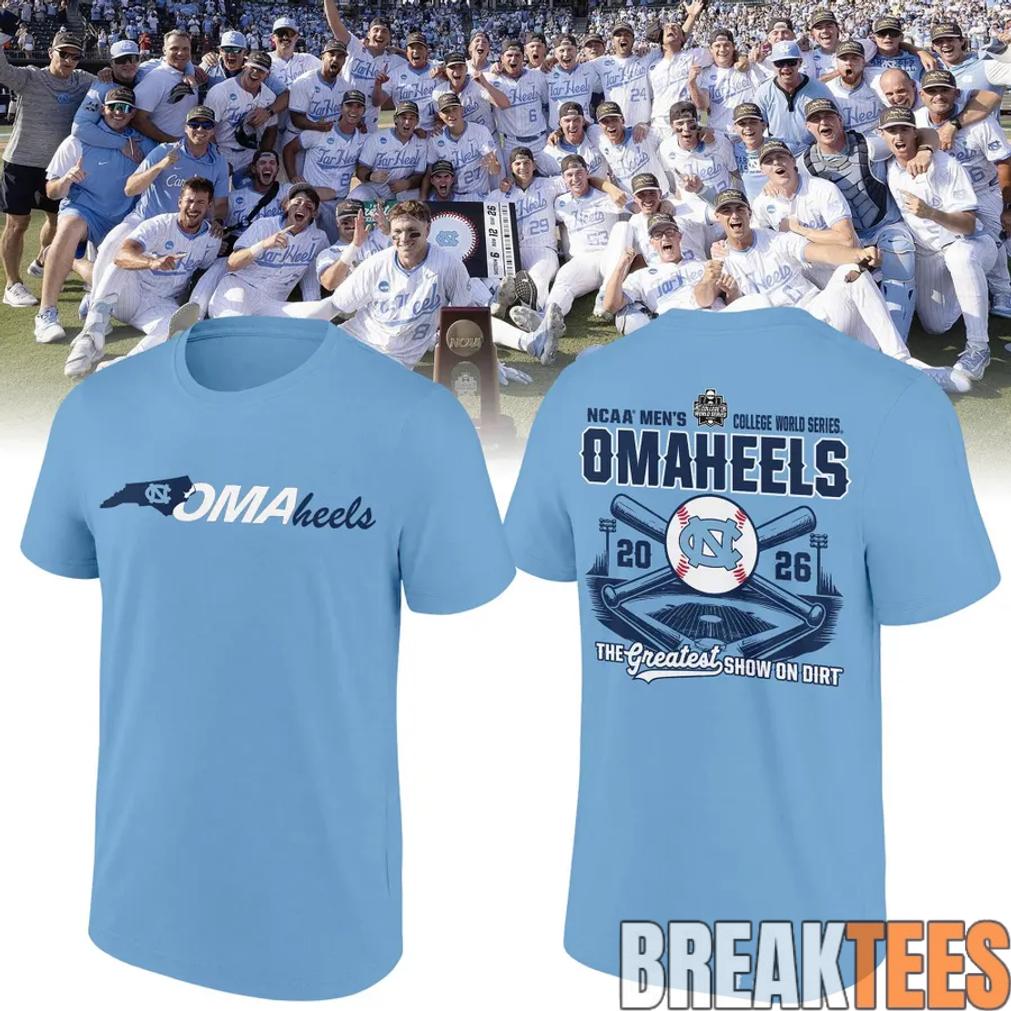 North Carolina Tar Heels 2026 Baseball College World Series OmaHeels Shirt
