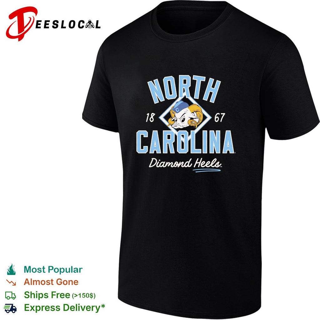 North Carolina Tar Heels Diamond Heels 1867 vintage baseball shirt