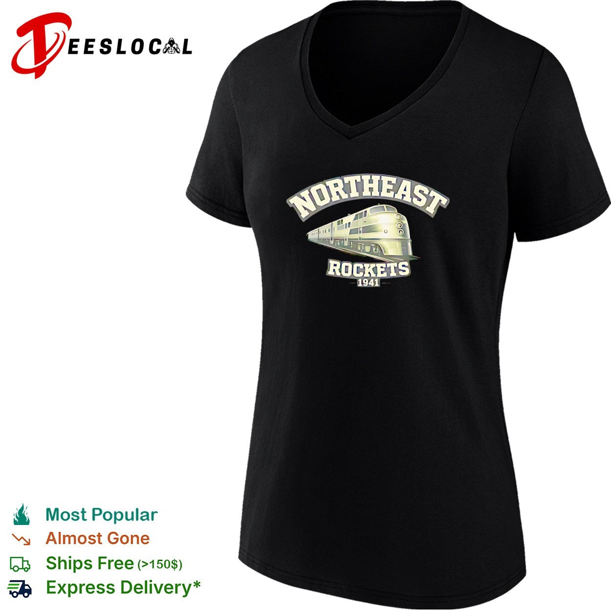 Northeast Rockets 1941 train railroad locomotive transport travel shirt