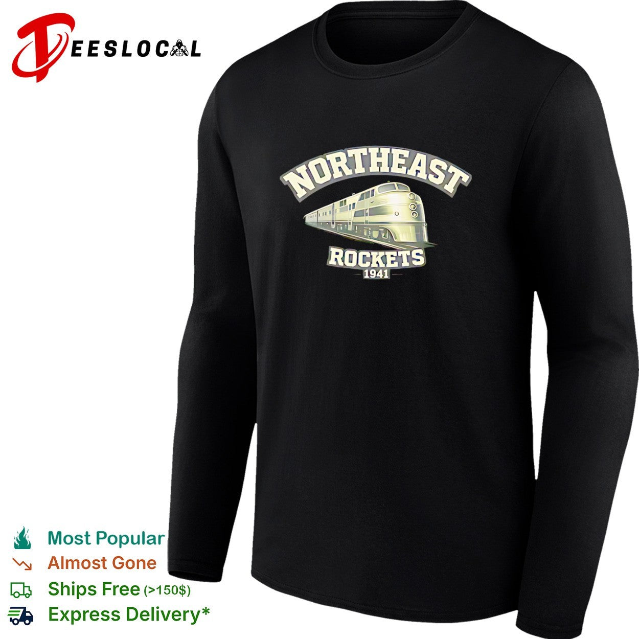 Northeast Rockets 1941 train railroad locomotive transport travel shirt