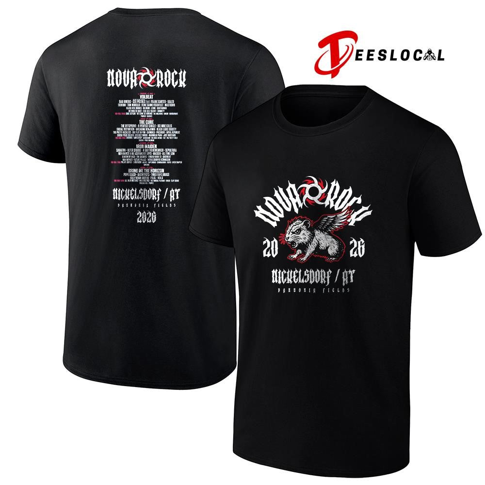 Nova Rock Pannonia Fields Hammy lineup graphic shirt