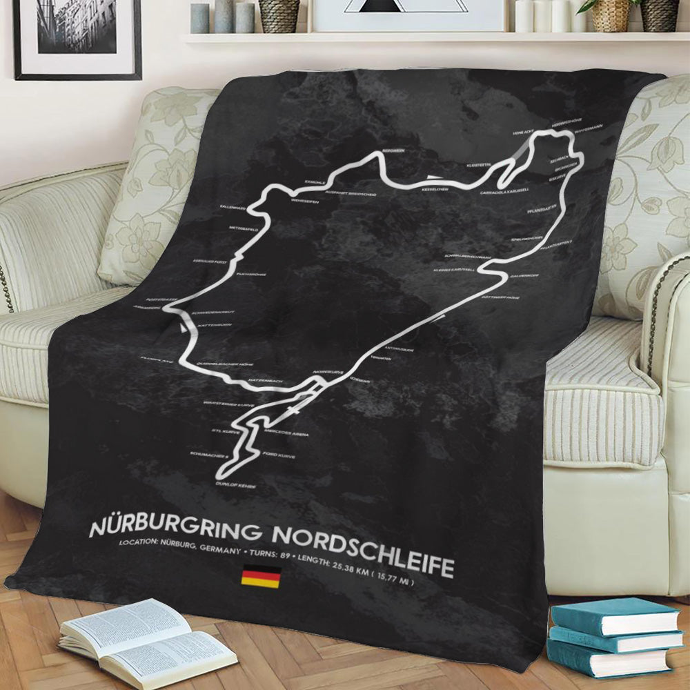 Nuerburgring Nordschleife Fleece Throw Blanket