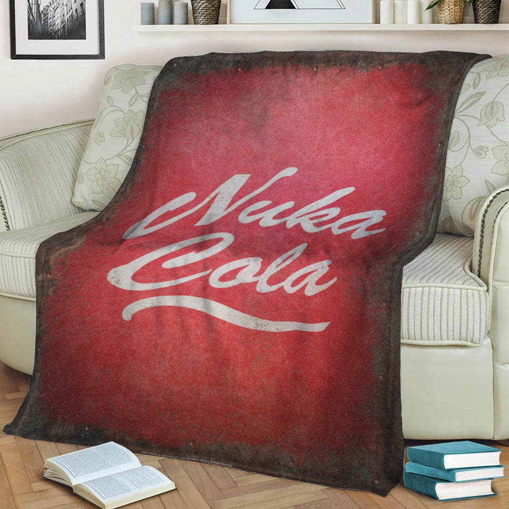 Nuka Cola Logo Fleece Throw Blanket