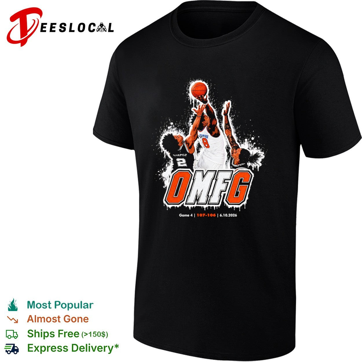 OG Anunoby New York Knicks OMFC Game 4 107-106 San Antonio Spurs 2026 basketball shirt