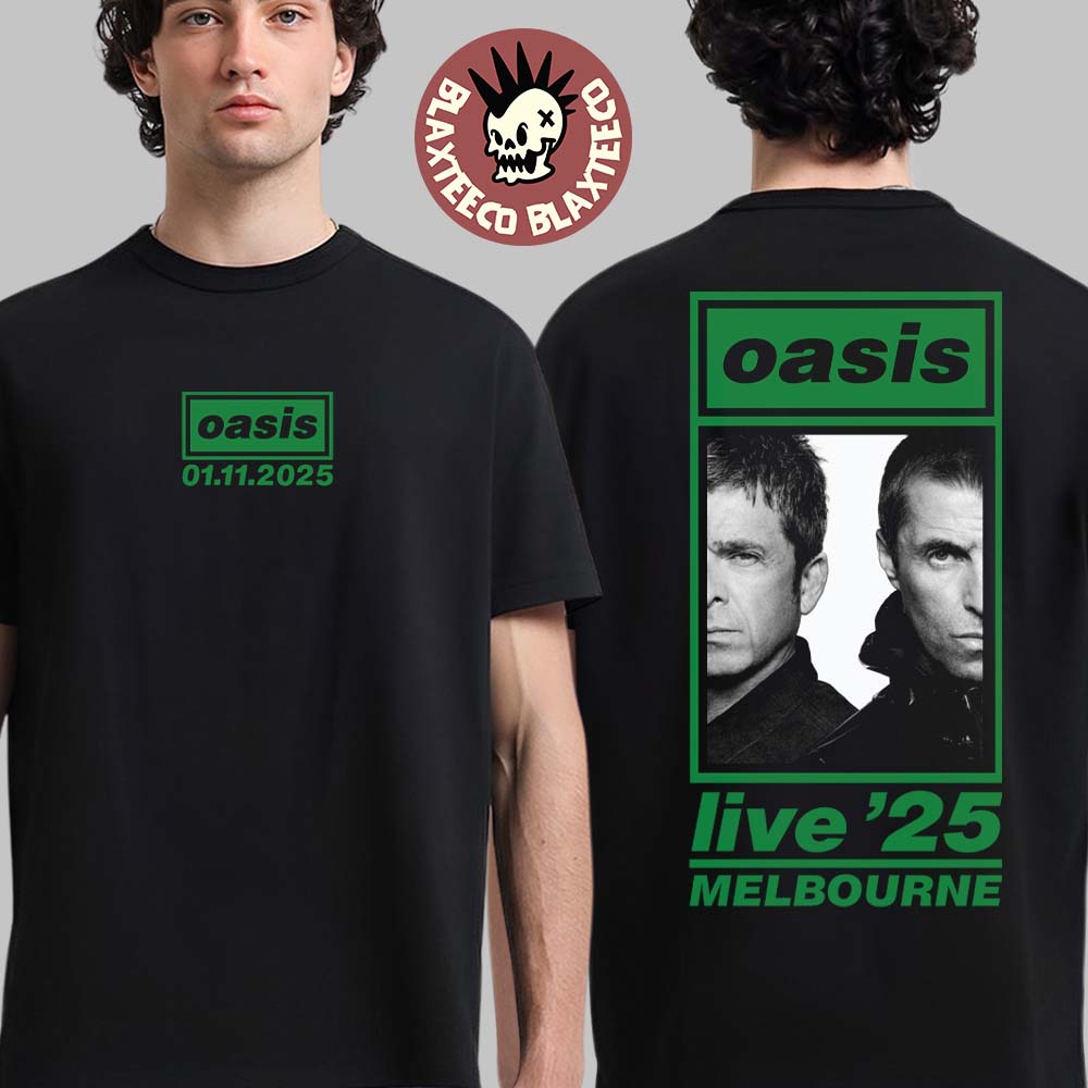 Oasis Live 25 Tour Melbourne Australia 2025 Night 2 Merch Tee At Marvel Stadium On November 1 2025 T-Shirt