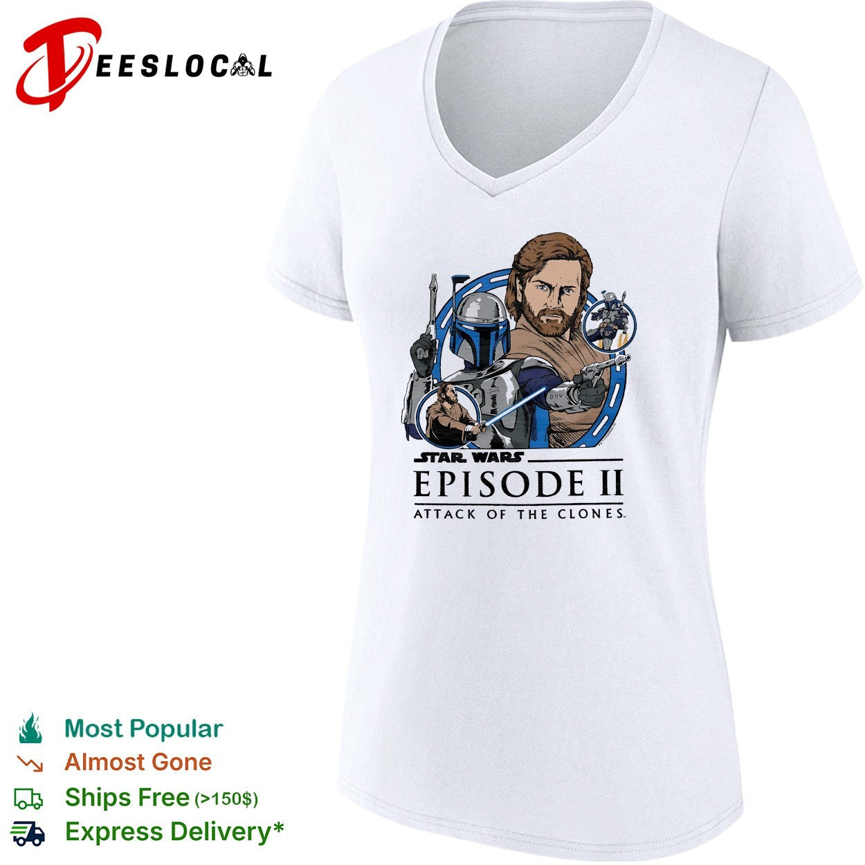 Obi-Wan Kenobi and Jango Fett Star Wars Episode II Attack of the Clones shirt