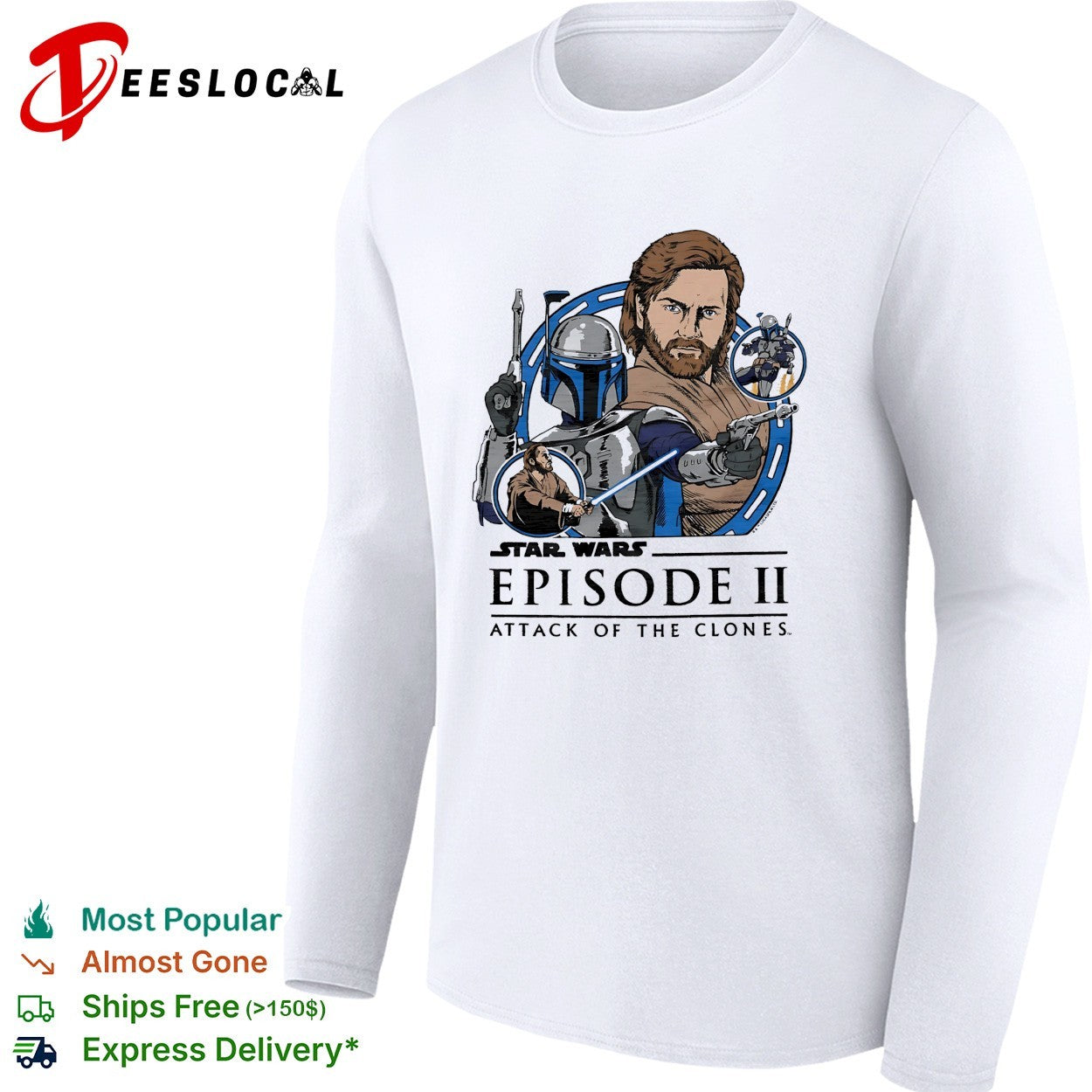 Obi-Wan Kenobi and Jango Fett Star Wars Episode II Attack of the Clones shirt