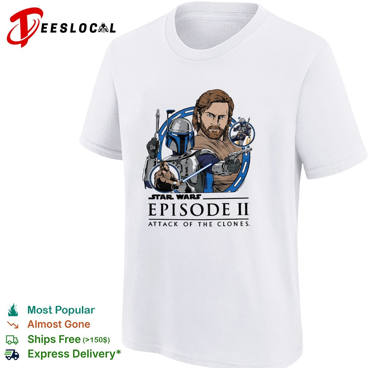 Obi-Wan Kenobi and Jango Fett Star Wars Episode II Attack of the Clones shirt