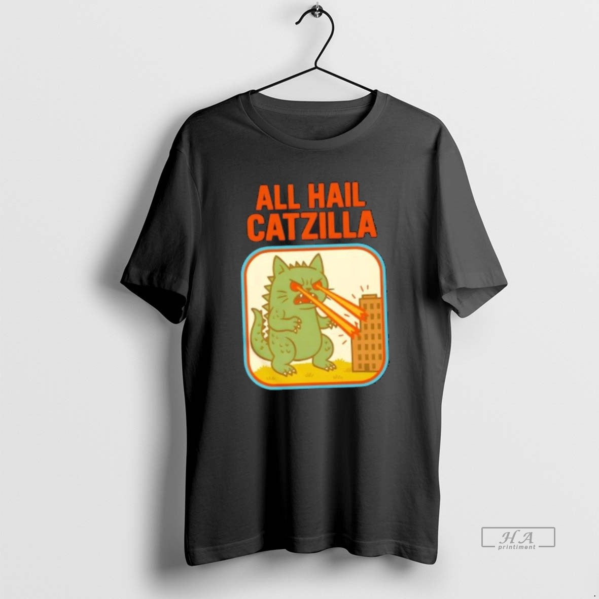 Official All Hail Catzilla Funny Monster Cat Parody