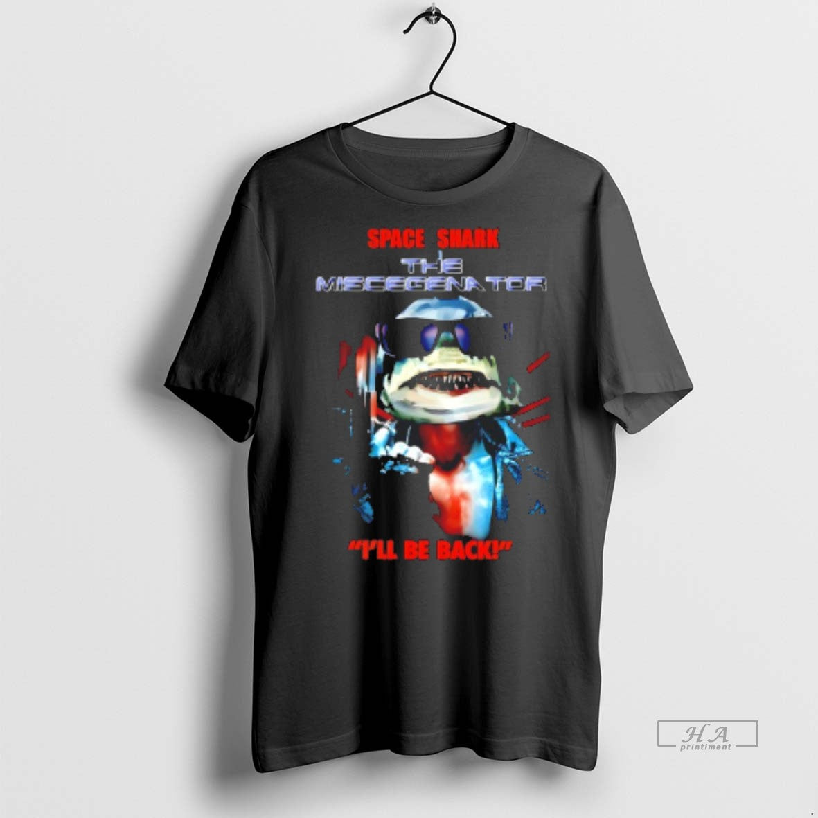Official Arnold Schwarzenegger Space Shark The Terminator Ill Be Back Shirt