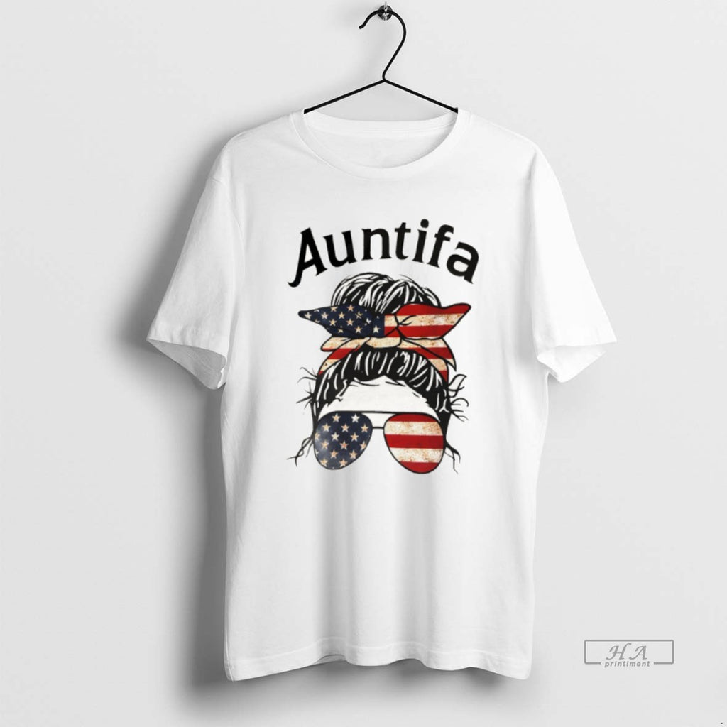 Official Auntifa Messy Bun American Flag