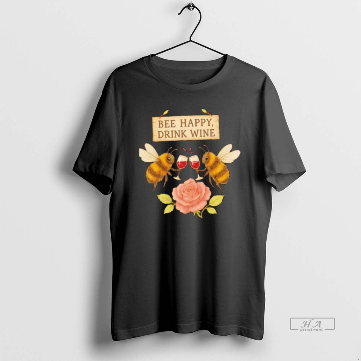 Official Bee Happy Drink Wine