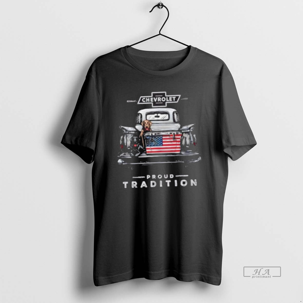 Official Chevy Pickup Truck American Flag Proud Tradition