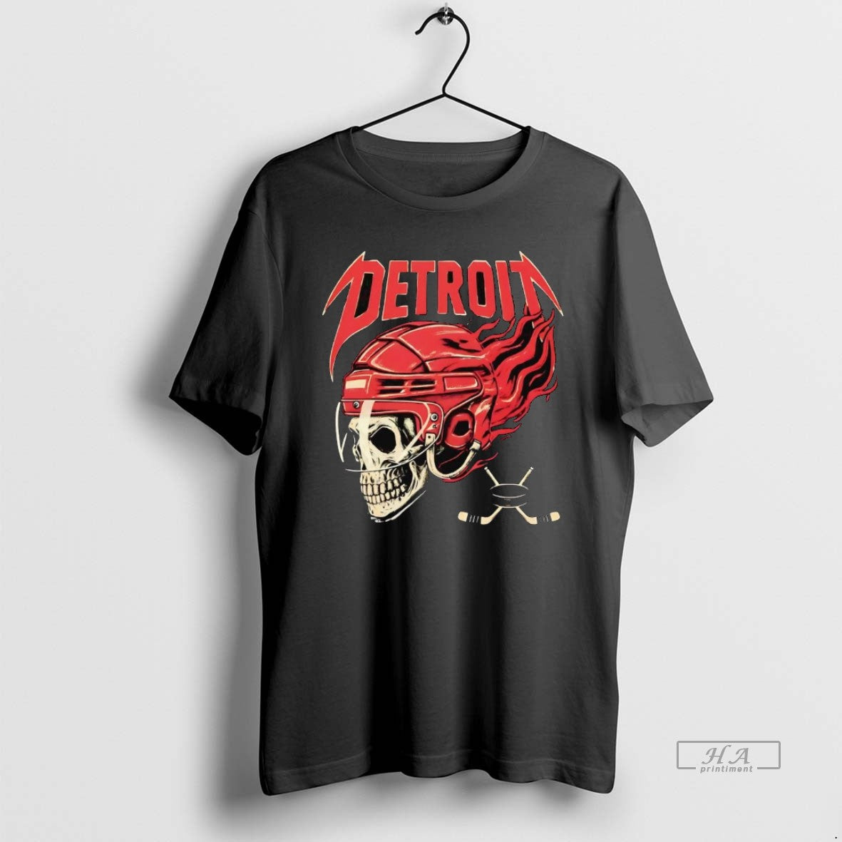 Official Detroit Red Wings Skull Helmet