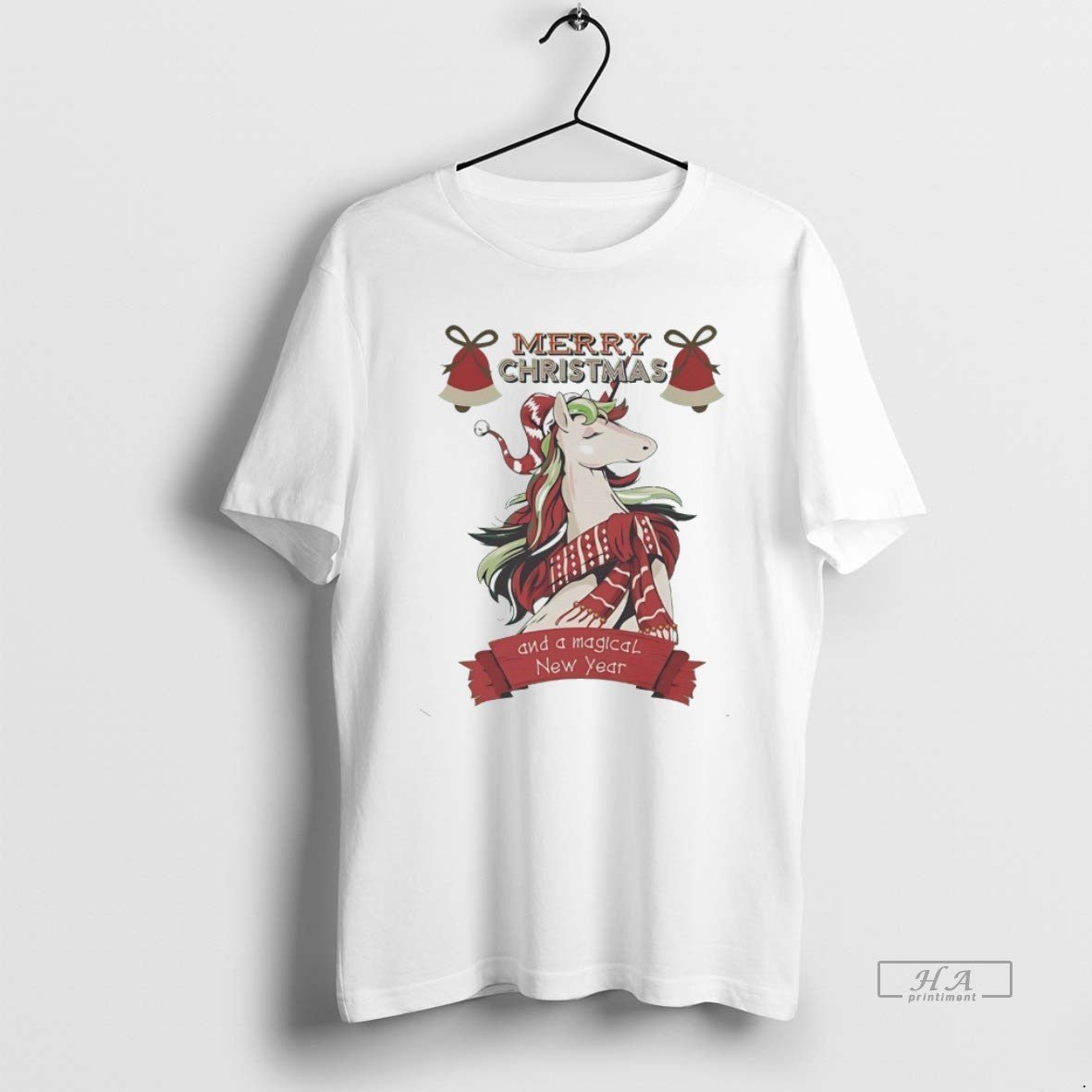 Official Elegant Christmas Unicorn Scarf Merry Holiday White