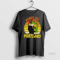 Official Hands Off Portland Frog Rosie The Riveter Vintage Shirt