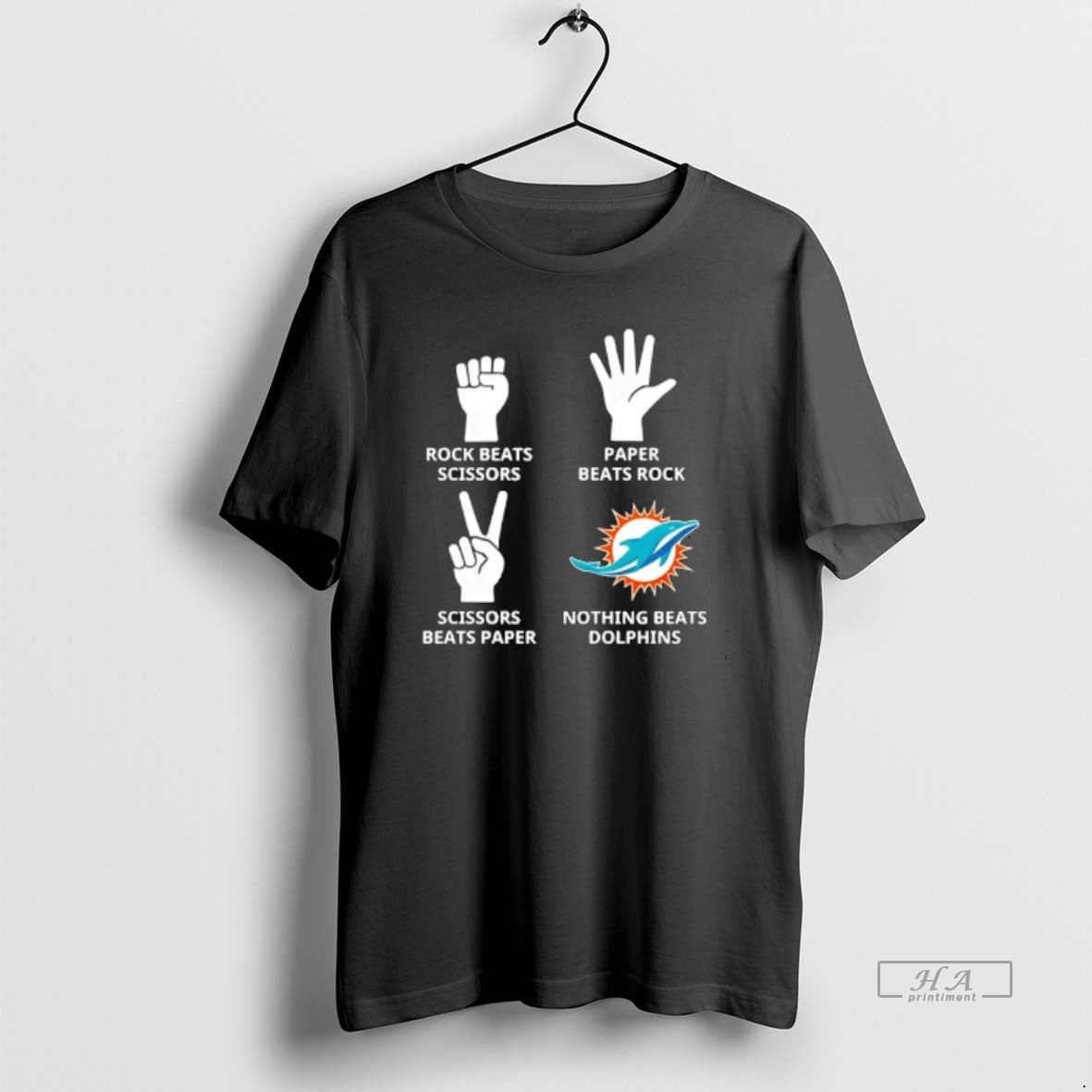 Official Nothing Beats Miami Dolphins Rock Beats Scissors Paper Beats Rock