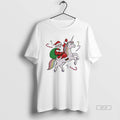 Official Santa Riding Unicorn Candy Joy Christmas White