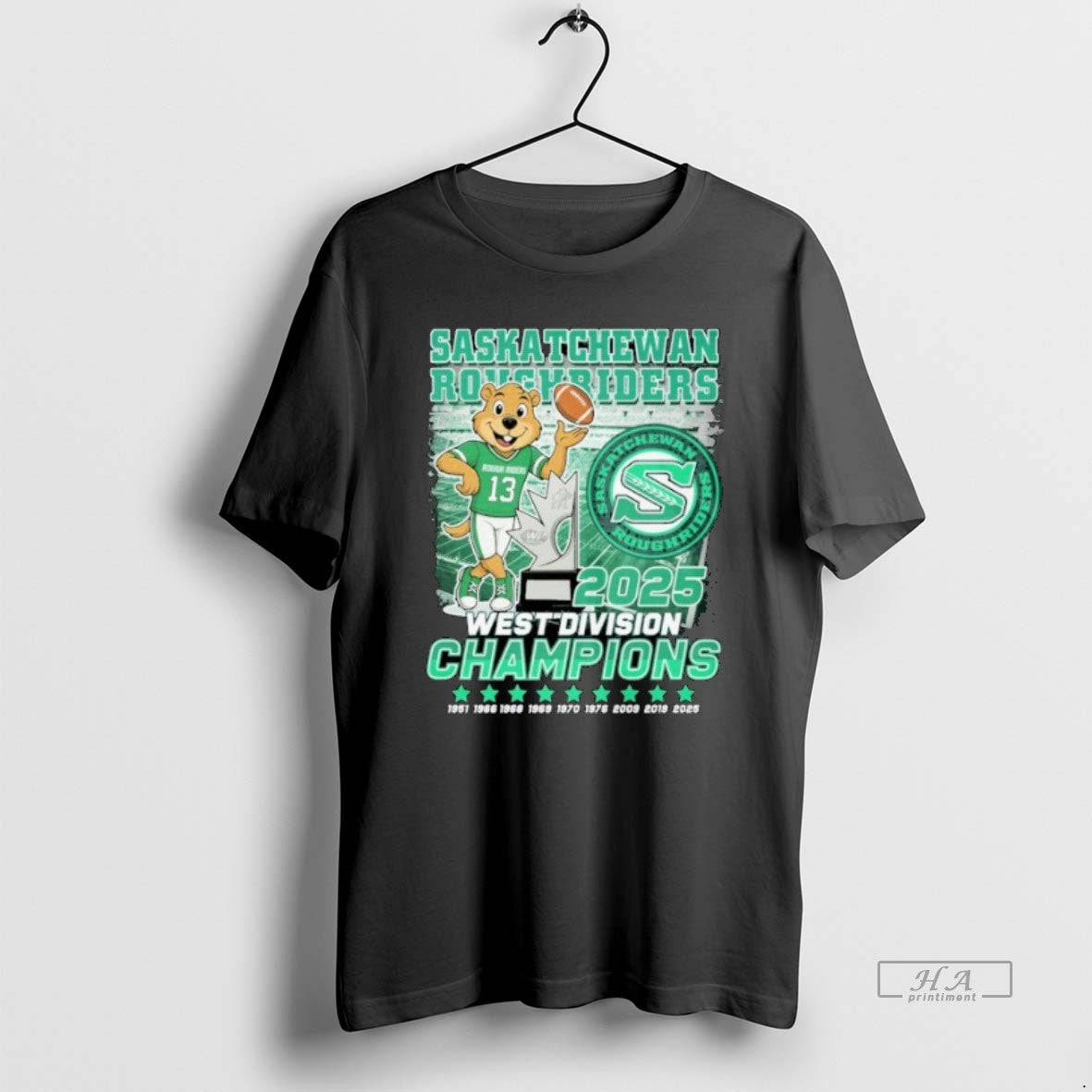 Official Saskatchewan Roughriders West Division 2025 Champions Mascot
