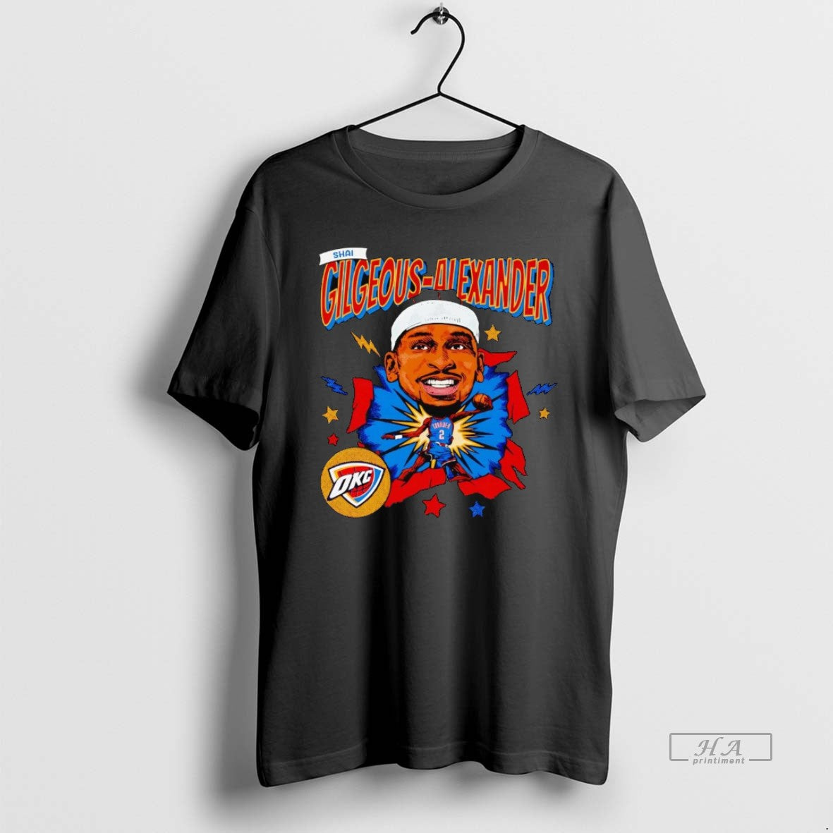 Official Shai Gilgeous Alexander Big Head Caricature Oklahoma City Thunder