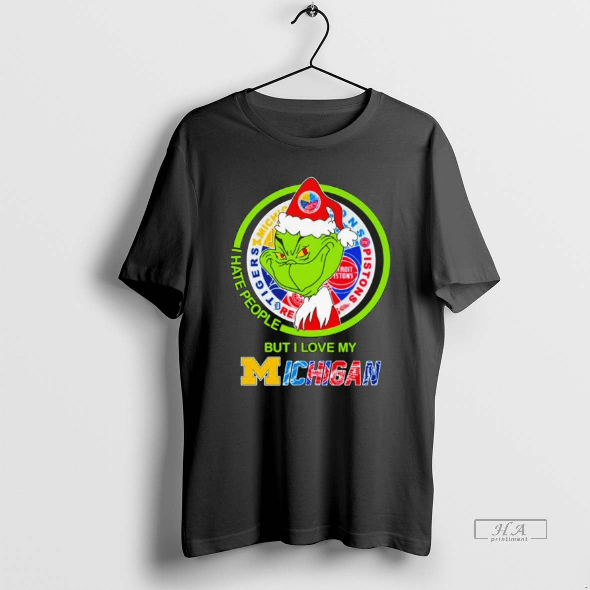 Official The Grinch I Hate People But I Love My Michigan Logo