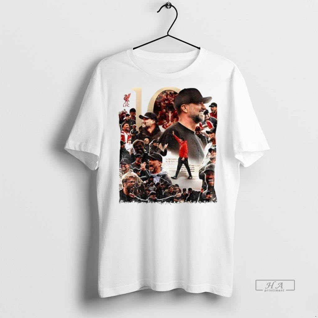 Official Trendy Liverpool Fc X Jurgen Klopp 10th Anniversary Graphic Football Lover Tee Sweater