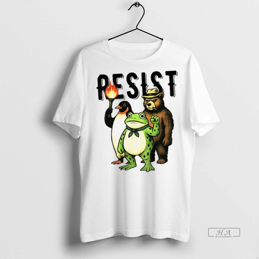 Official Trendy Resist Portland Frog Penguin Bear Resist Abolish Ice Tee Sweater