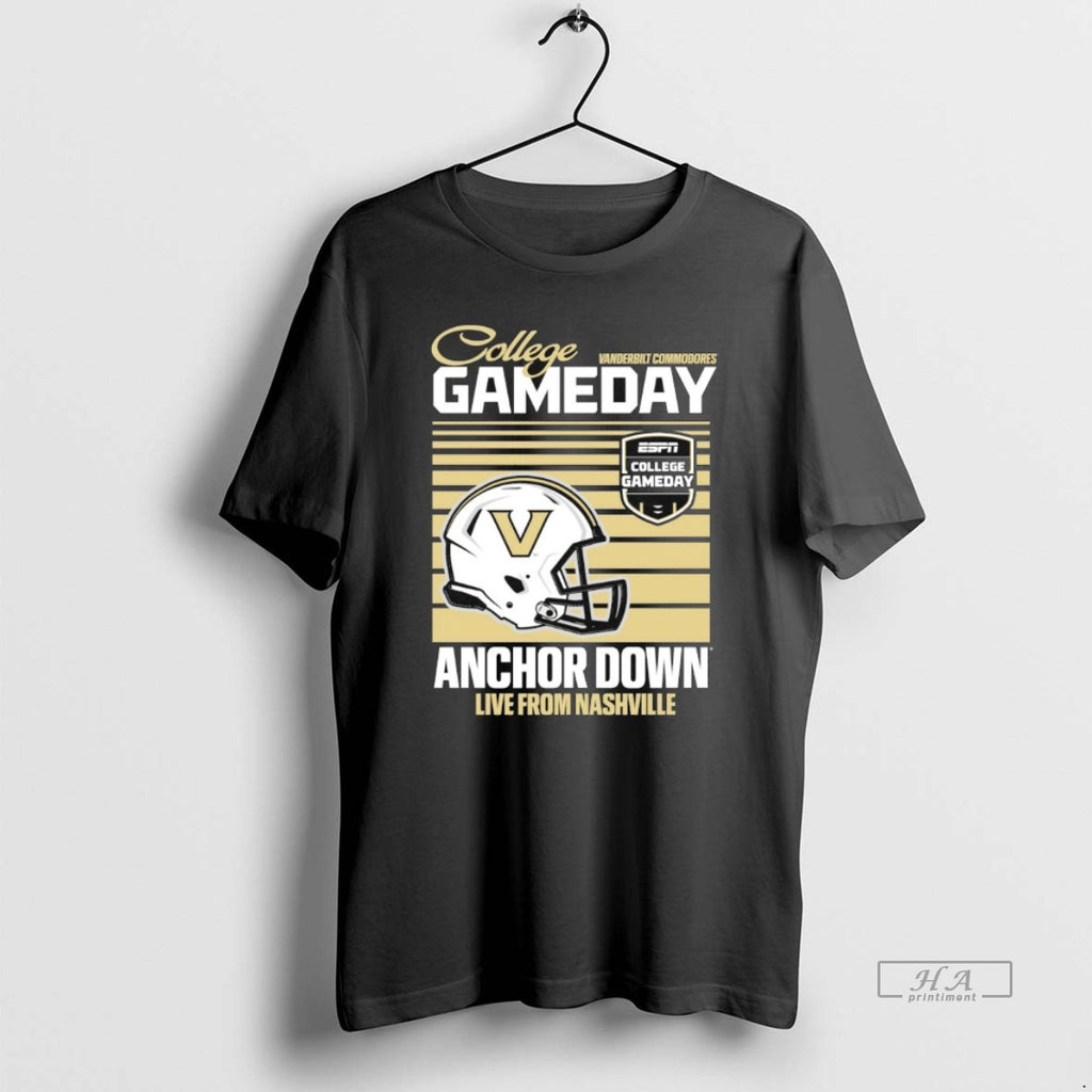 Official Vanderbilt Commodores 2025 College Gameday Anchor Down Live From Nashville Helmet