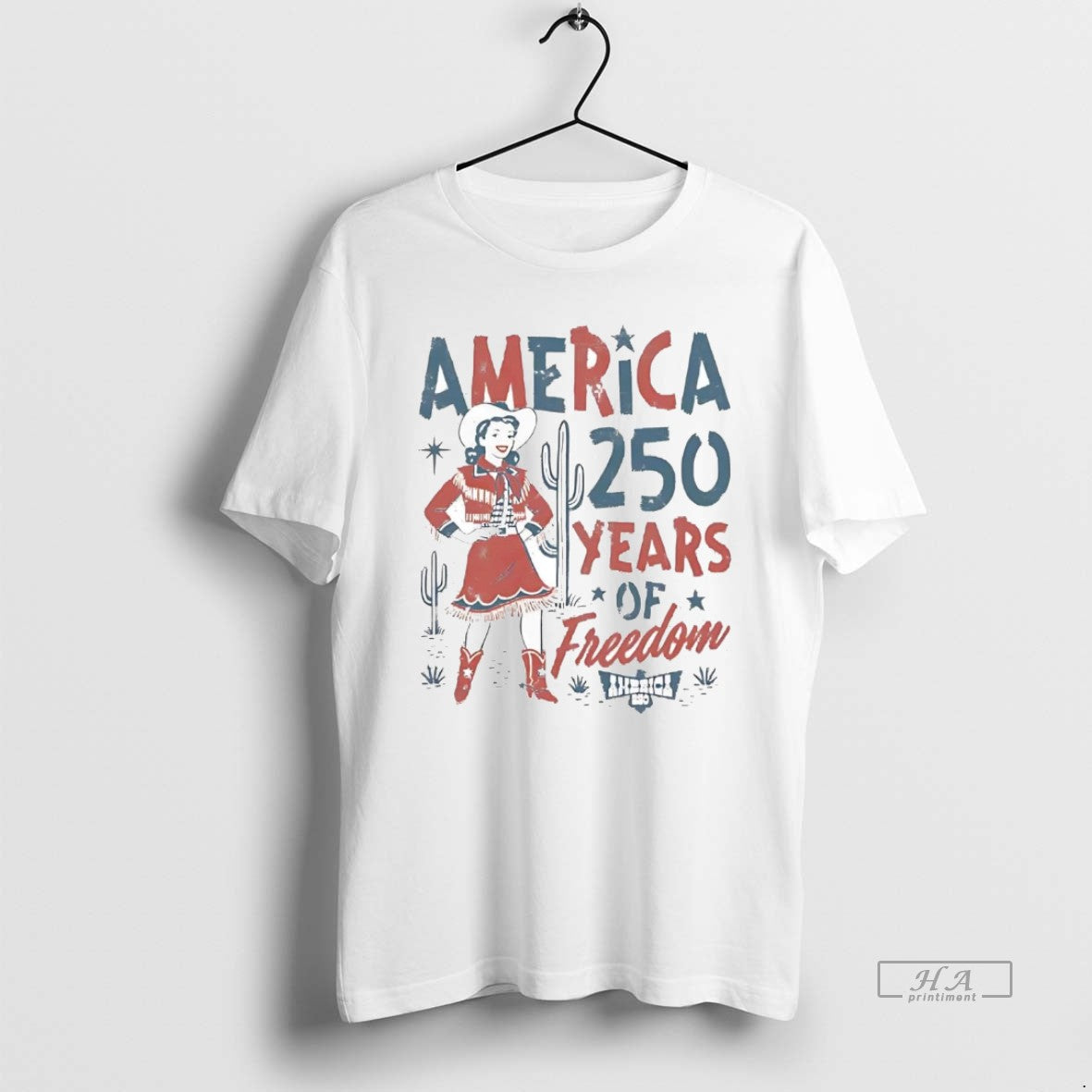 Official Western Cowgirl America 250 Years Of Freedom