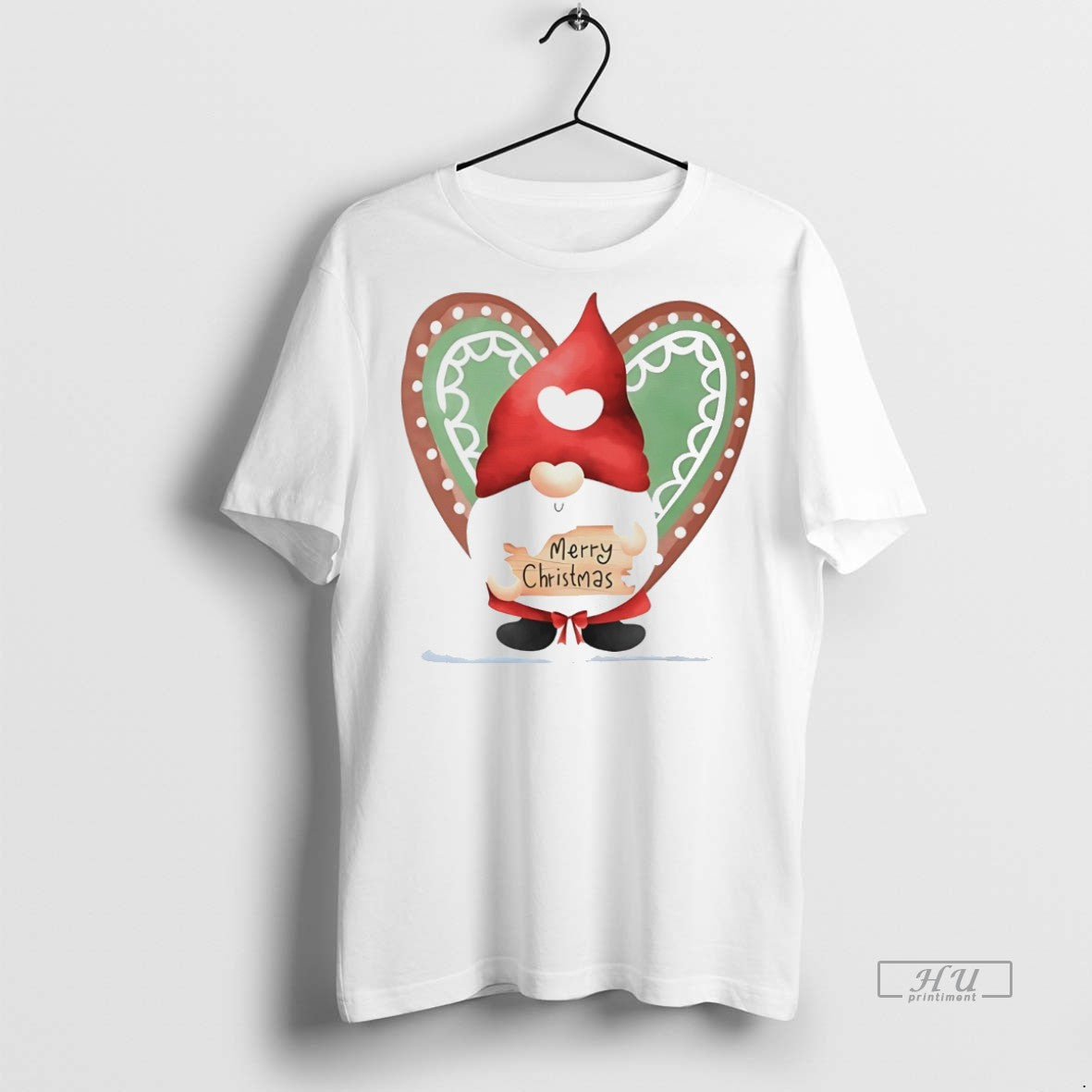 Officials Gnome Merry Christmas Sign Gingerbread White Graphic Tee Shirt Sweater