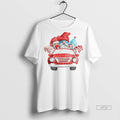 Officials Gnomes Christmas Riding Car White Graphic Tee Shirt Sweater