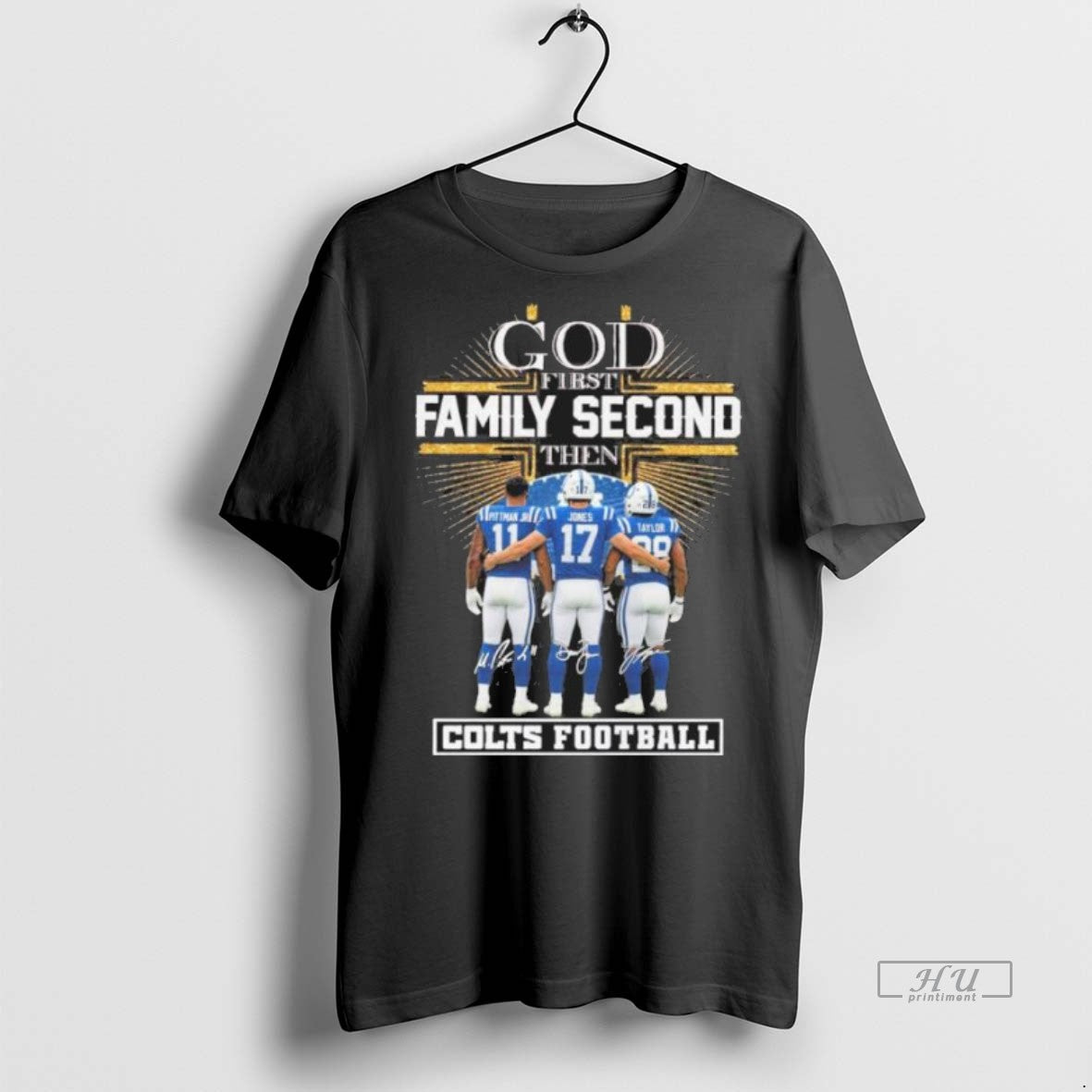 Officials God First Family Second Then Indianapolis Colts Player Tee Shirt Sweater