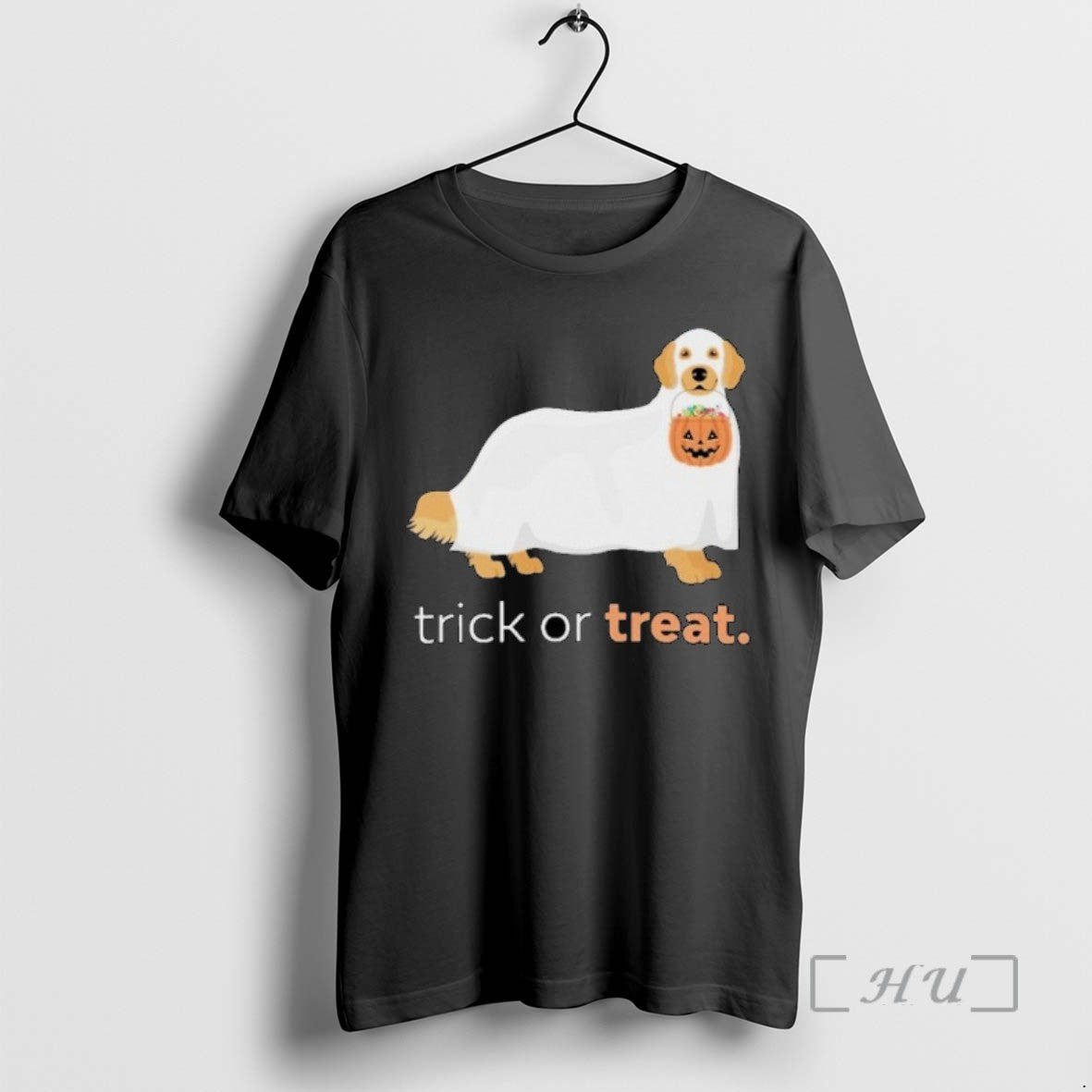 Officials Trending Spooky Pup Trick Or Treat Encore Vet Group Tee Shirt Sweater