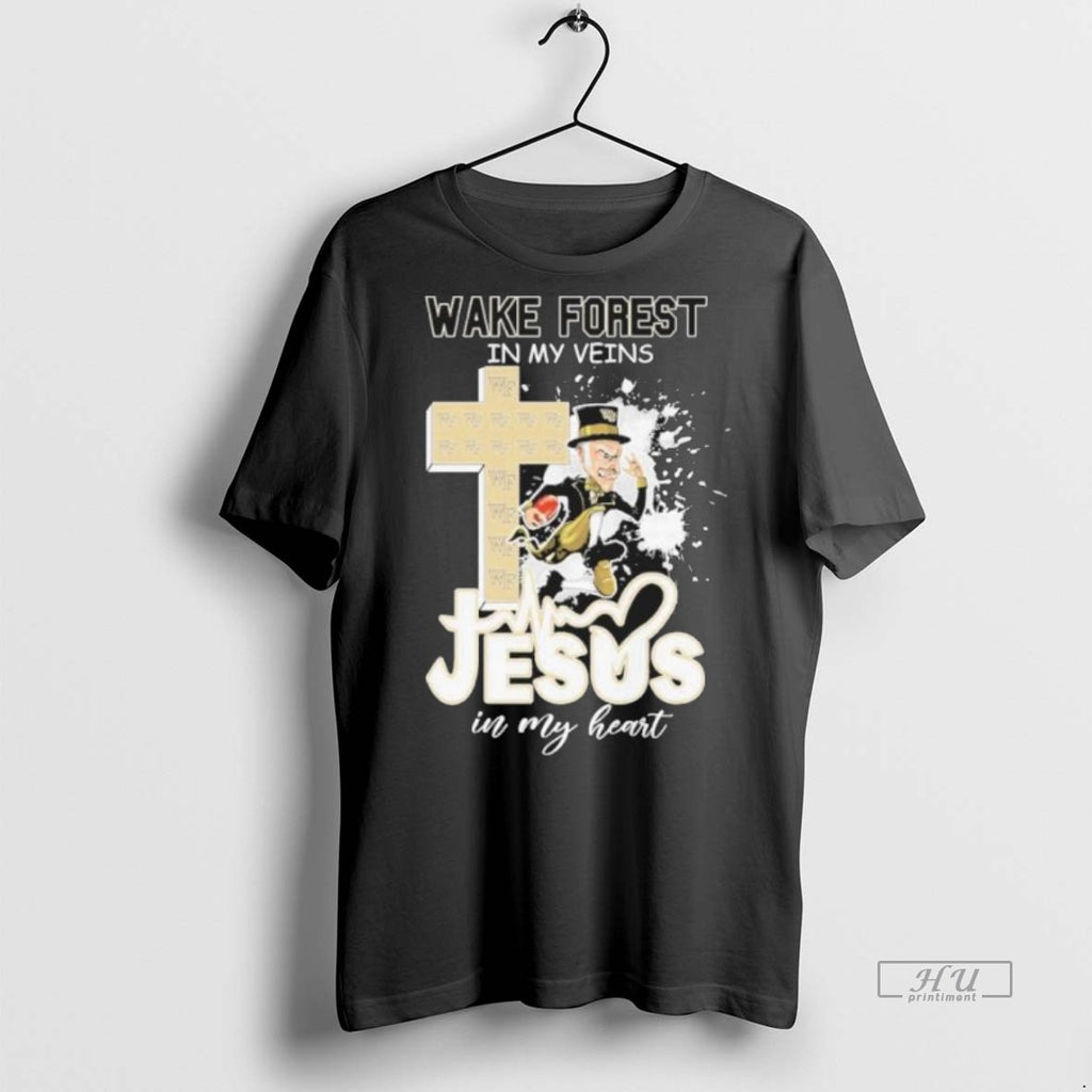 Officials Wake Forest Demon Deacons In My Veins Jesus In My Heart Tee Shirt Sweater
