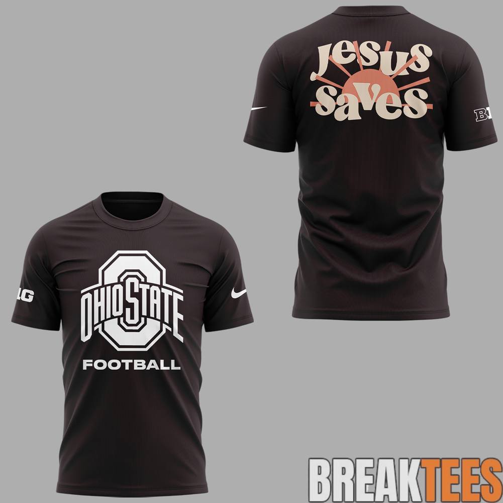 Ohio State Buckeyes Jesus Saves T-Shirt