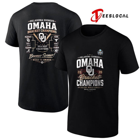 Oklahoma Sooners bracket champions college world series Omaha boomer Sooner graphic shirt