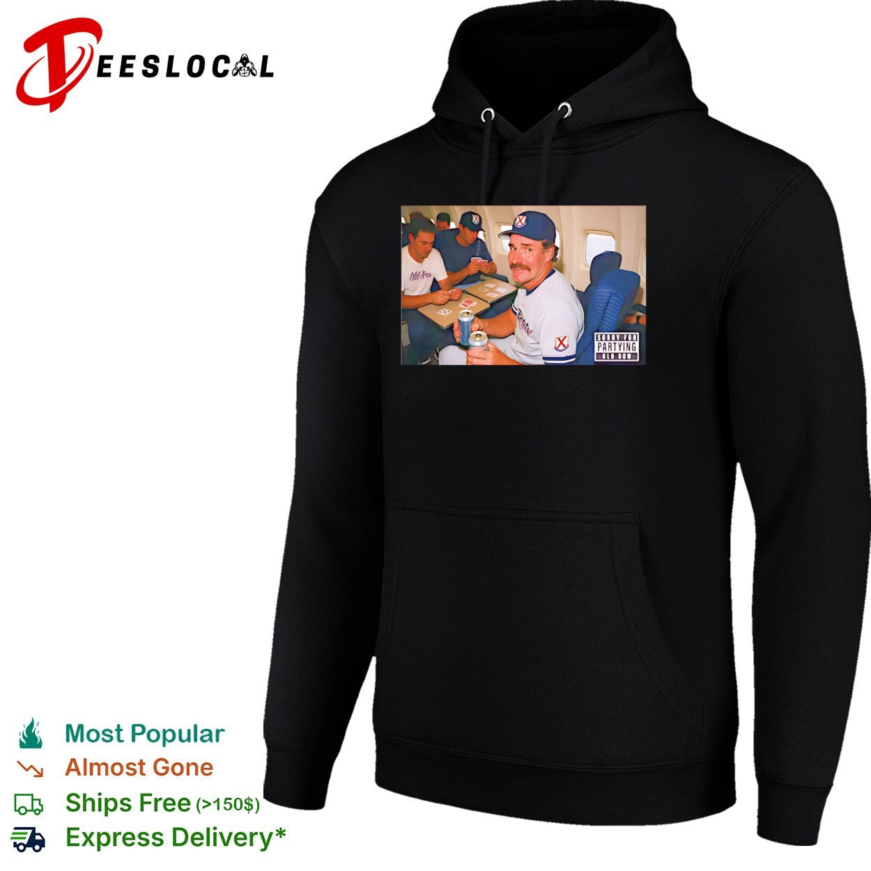 Old Row sorry for partying baseball player plane vintage photo shirt