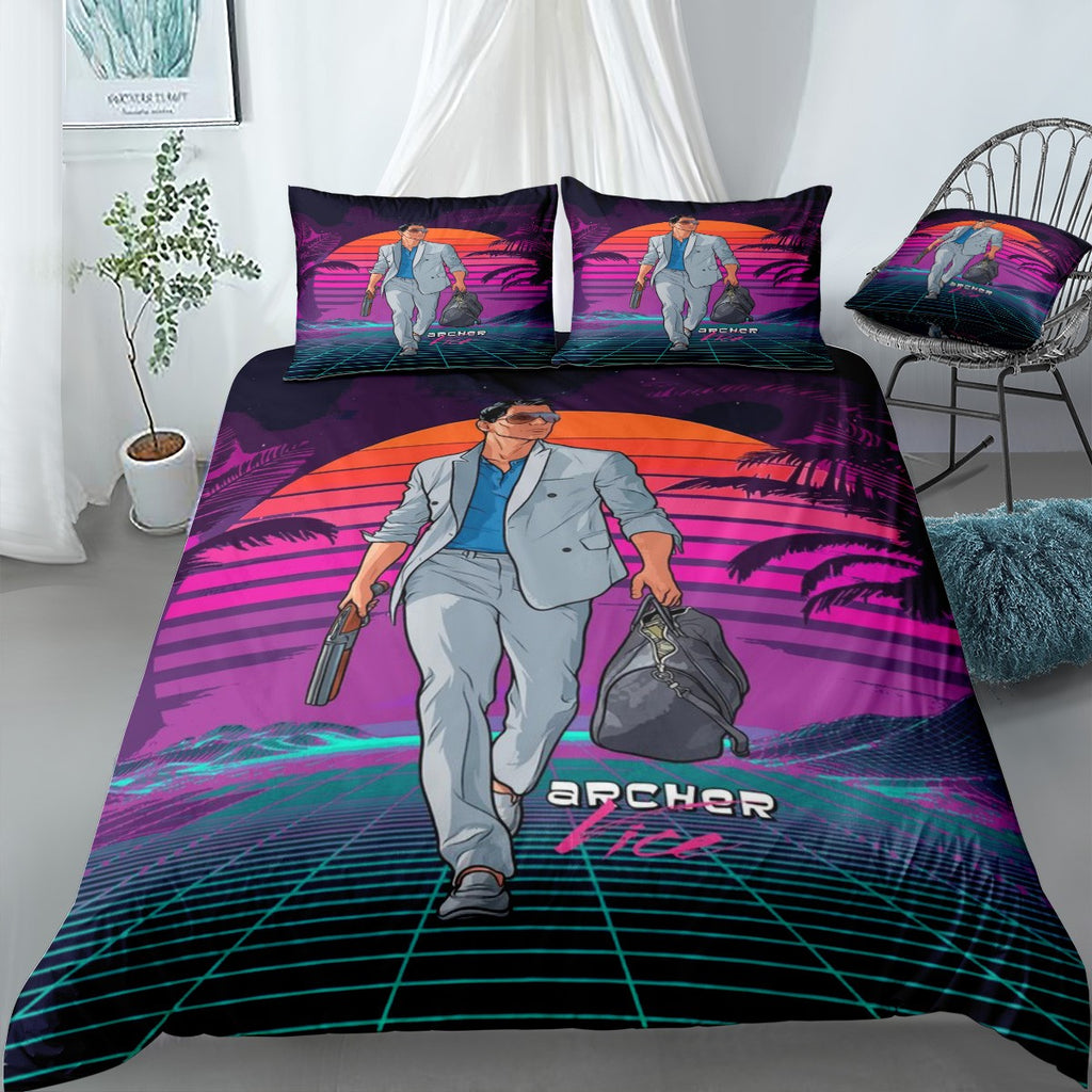 Old vibes Archer Vice Bedding Set (Duvet Cover & Pillow Shams)