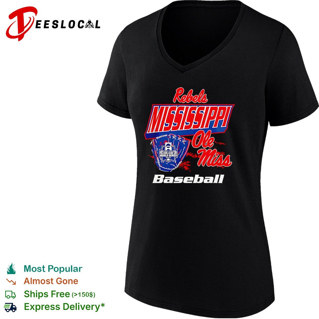 Ole Miss Rebels 2022 College World Series Mississippi Baseball Graphic shirt