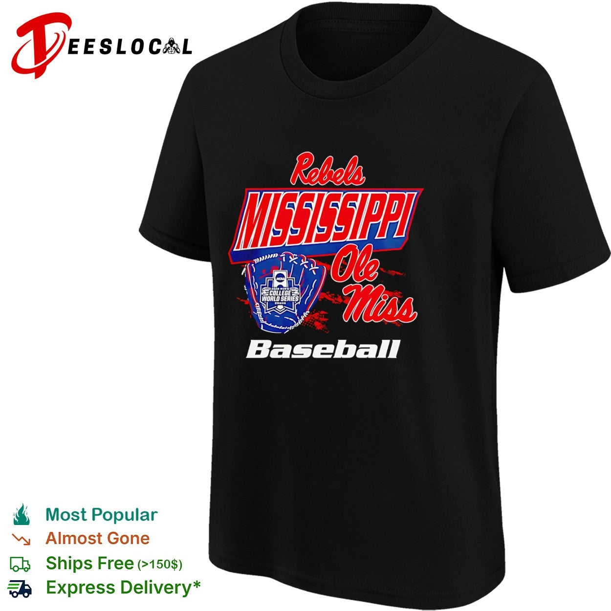 Ole Miss Rebels 2022 College World Series Mississippi Baseball Graphic shirt