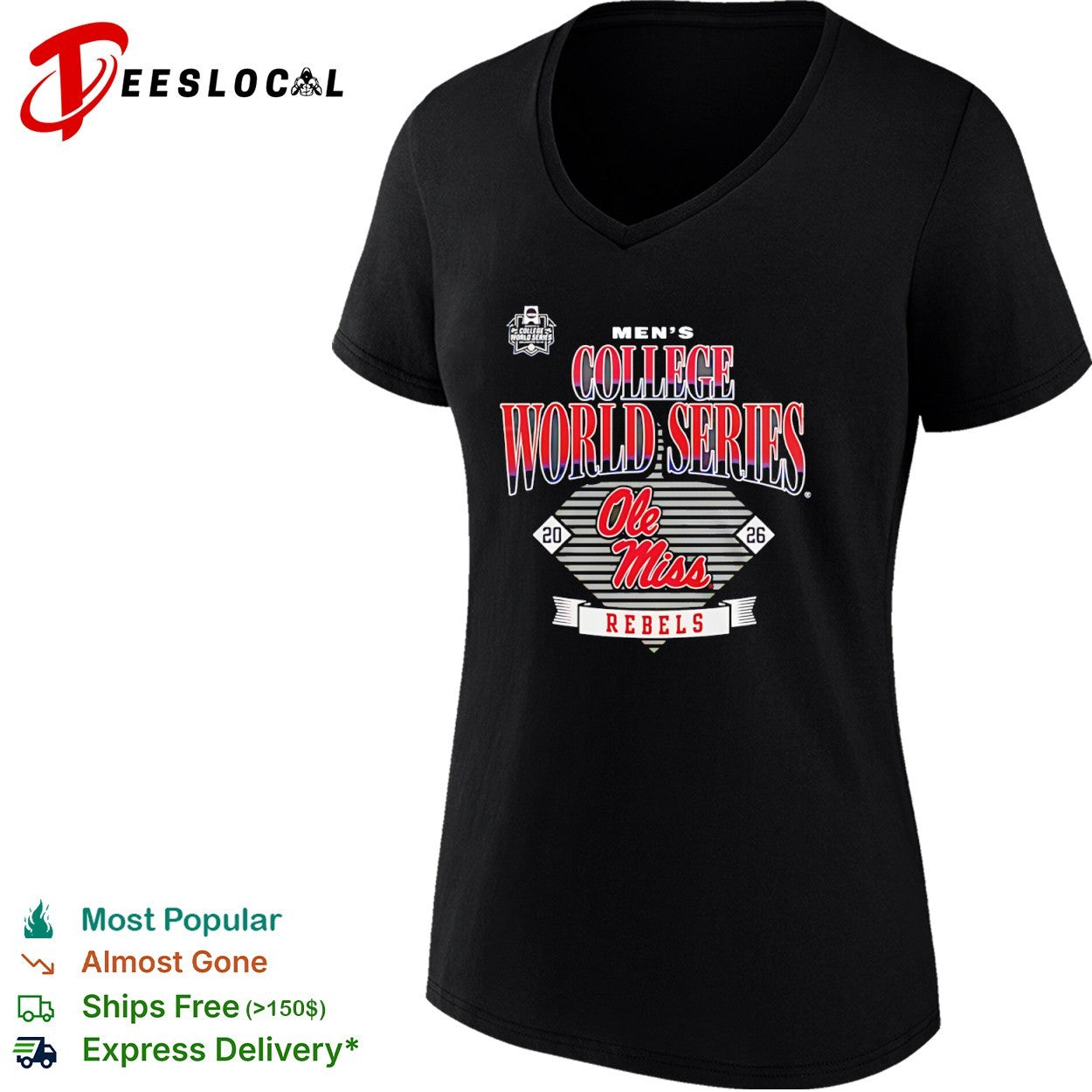 Ole Miss Rebels 2026 College World Series men’s NCAA baseball championship shirt