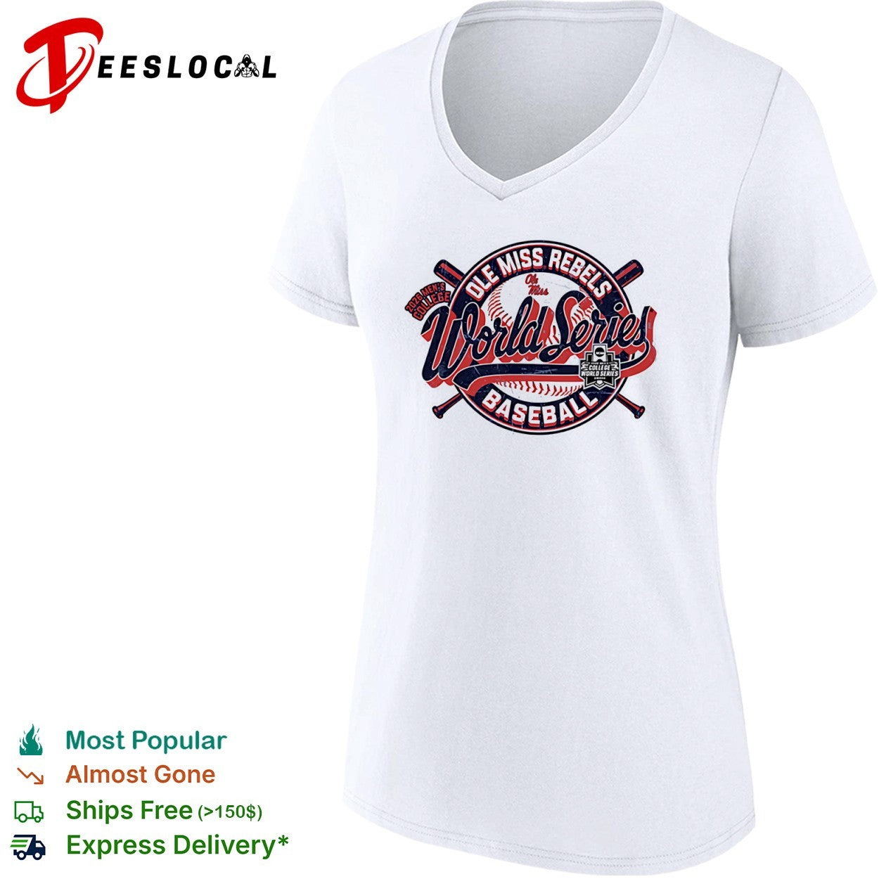 Ole Miss Rebels 2026 Men’s College World Series Baseball Logo shirt