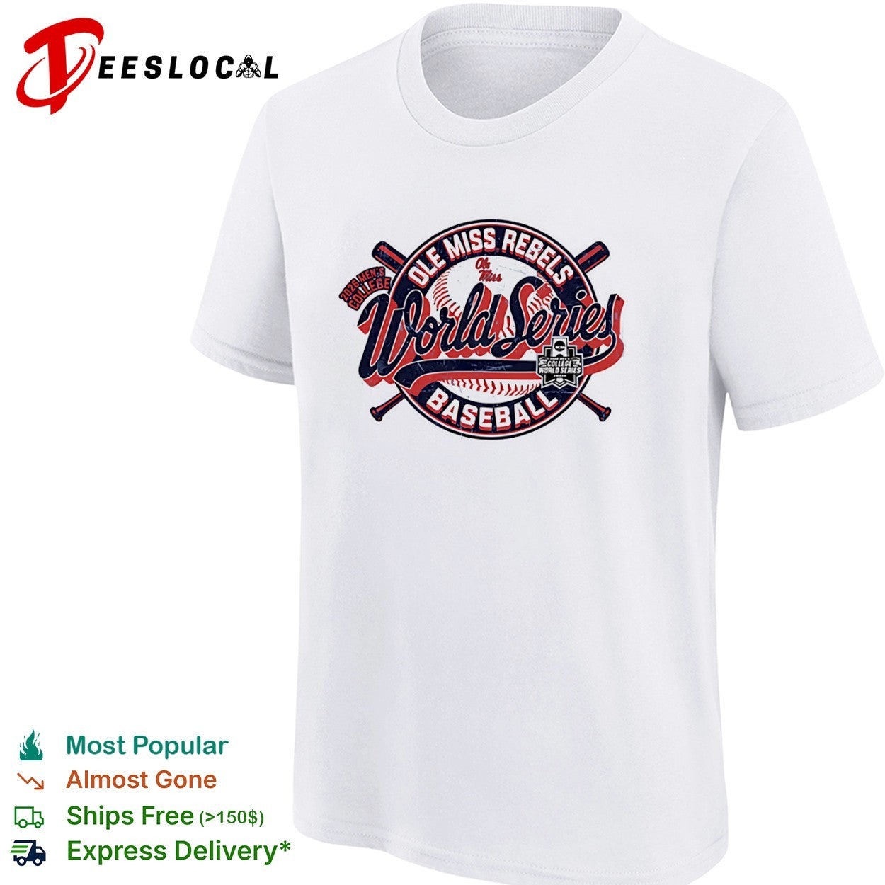 Ole Miss Rebels 2026 Men’s College World Series Baseball Logo shirt