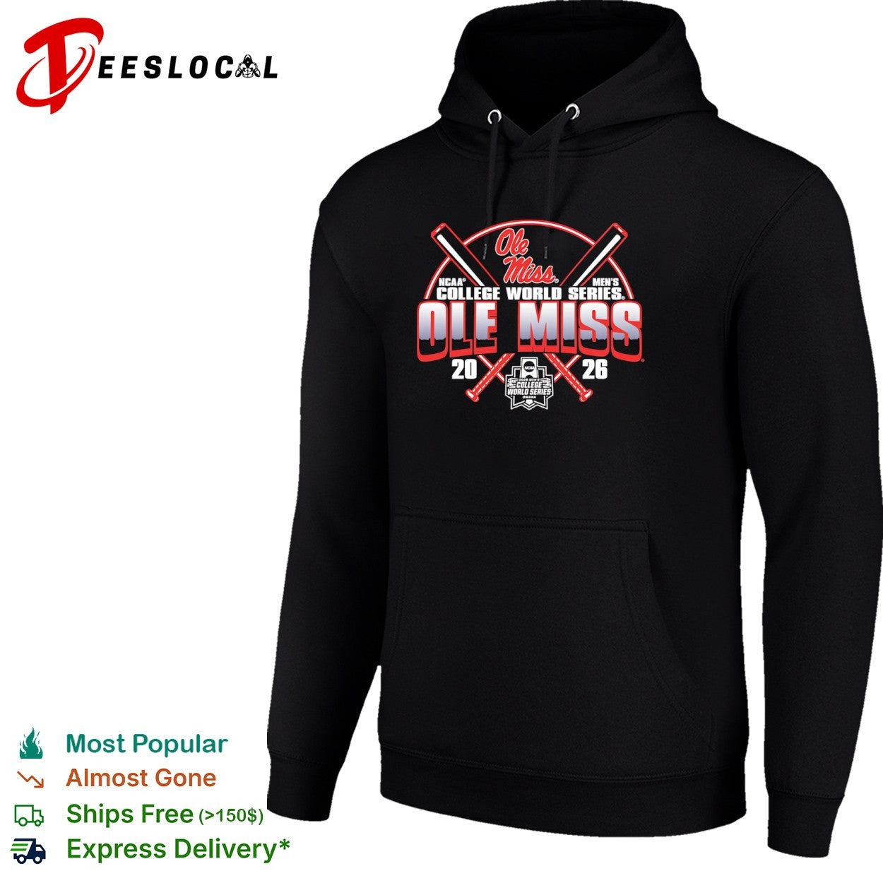 Ole Miss Rebels 2026 NCAA College World Series Baseball Logo Commemorative shirt